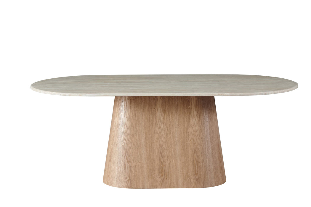 Westbury Large Dining Table White Travertine