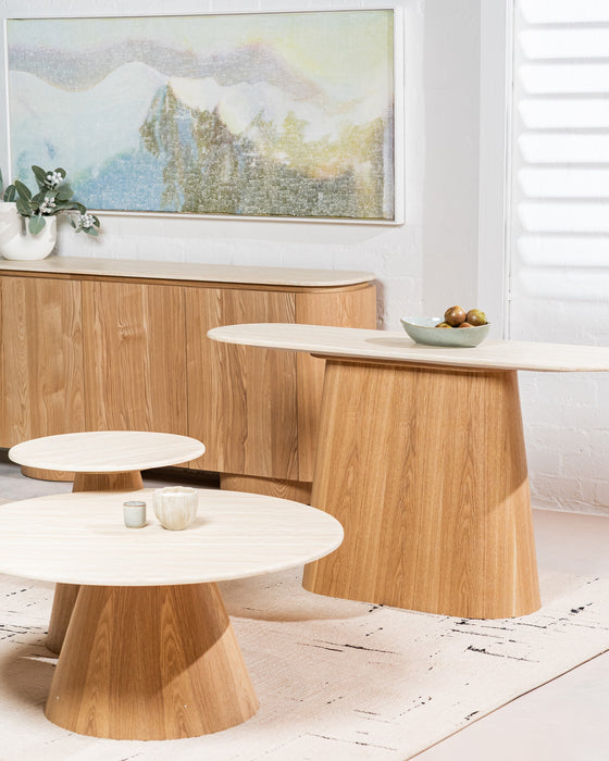 Westbury Side Table White Travertine