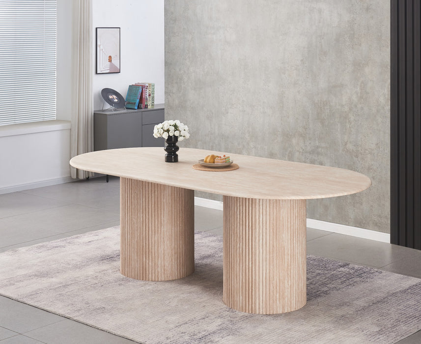 Portsea Rectangular Dining Table Travertine