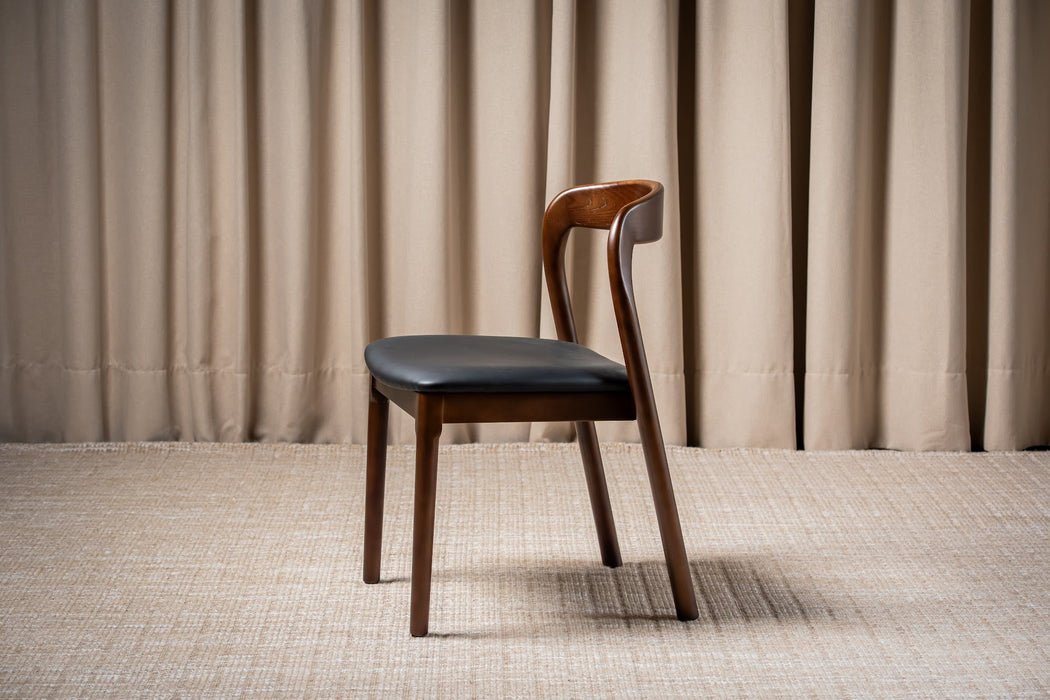 Isla Dining Chair Walnut / Black PU (Set of 2)