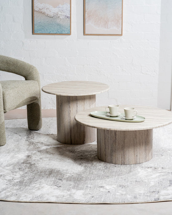 Serin Side Table Grey Marble