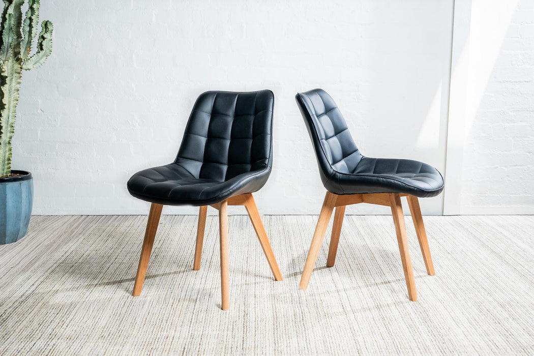 Foresta Dining Chair Black / Natural (Set of 2)