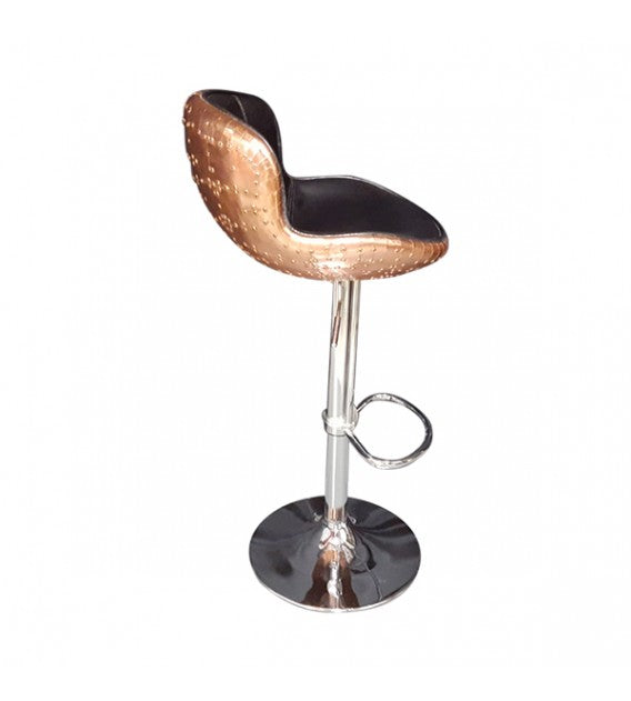 The Baron X2 Copper And Black Leather Bar Stool