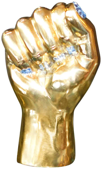 Palm Closed Brass Hand Sculpture - Swarovski Embellished