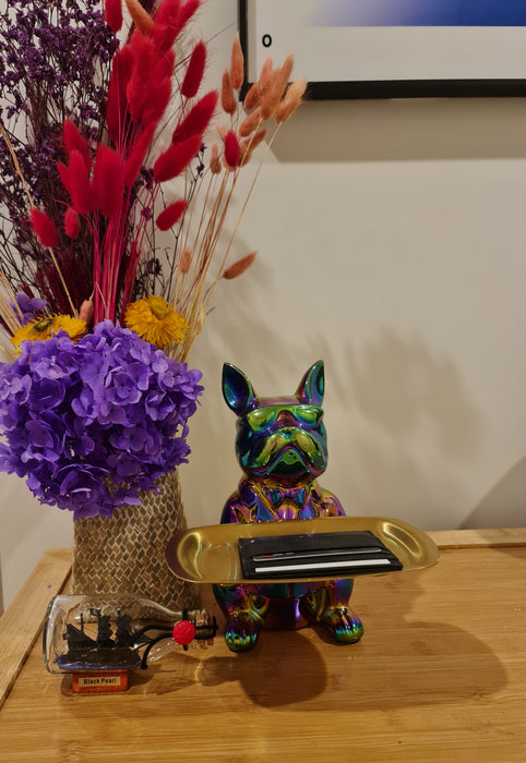 Bulldog Tray Rectangle, Metallic Rainbow - Brass