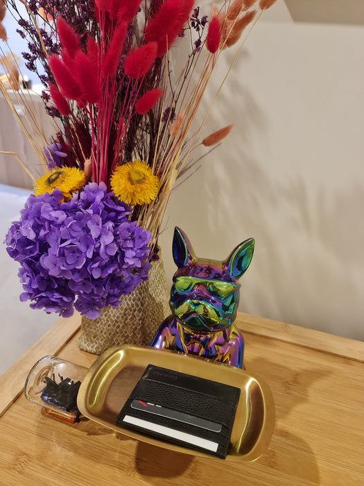 Bulldog Tray Rectangle, Metallic Rainbow - Brass