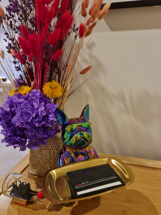 Bulldog Tray Rectangle, Metallic Rainbow - Brass
