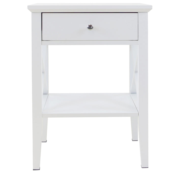 Long Island 1 Drawer Side Table - White