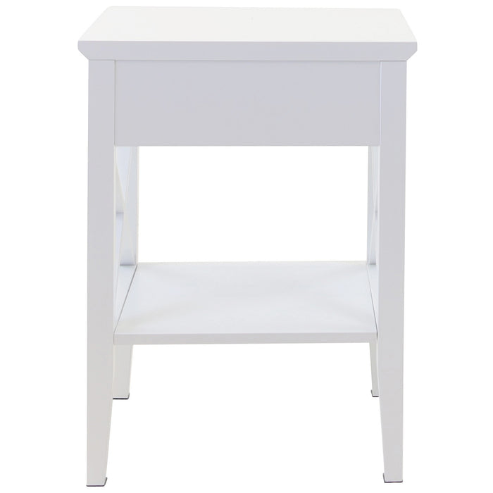 Long Island 1 Drawer Side Table - White
