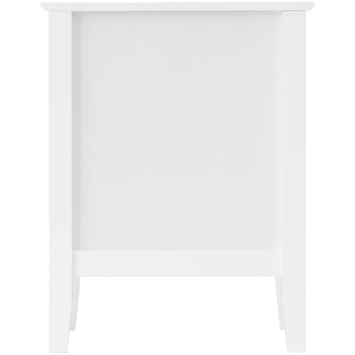 Zara Fluted 3 Drawer Side Table - White