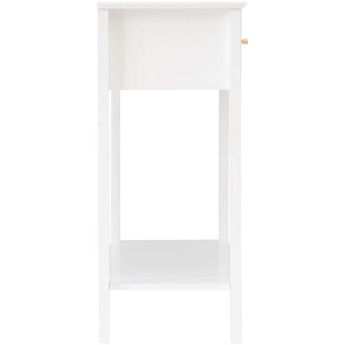 Zara Fluted 2 Drawer Console Table - White