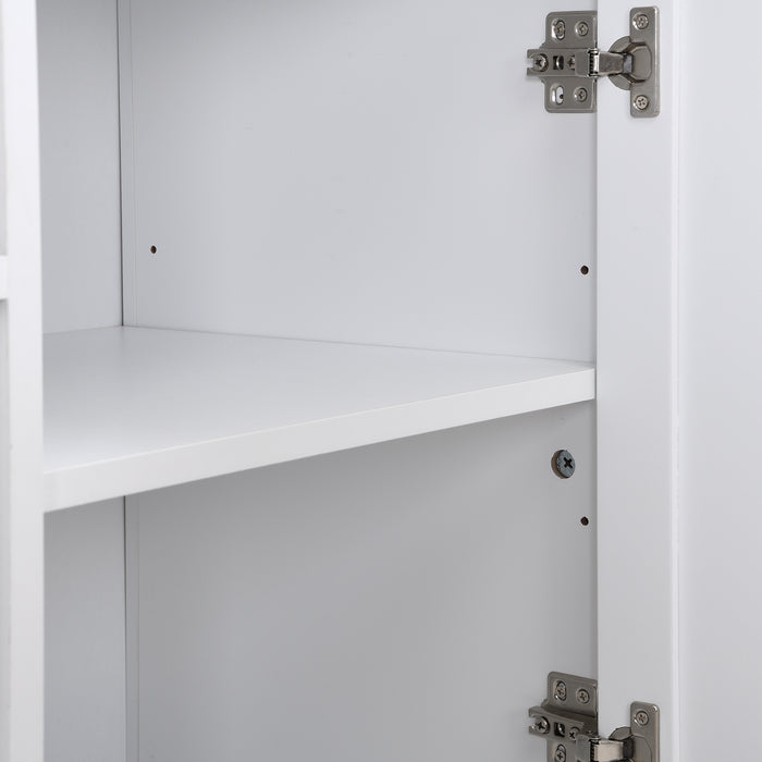 Zara Fluted 3 Drawer 2 Door Buffet - White
