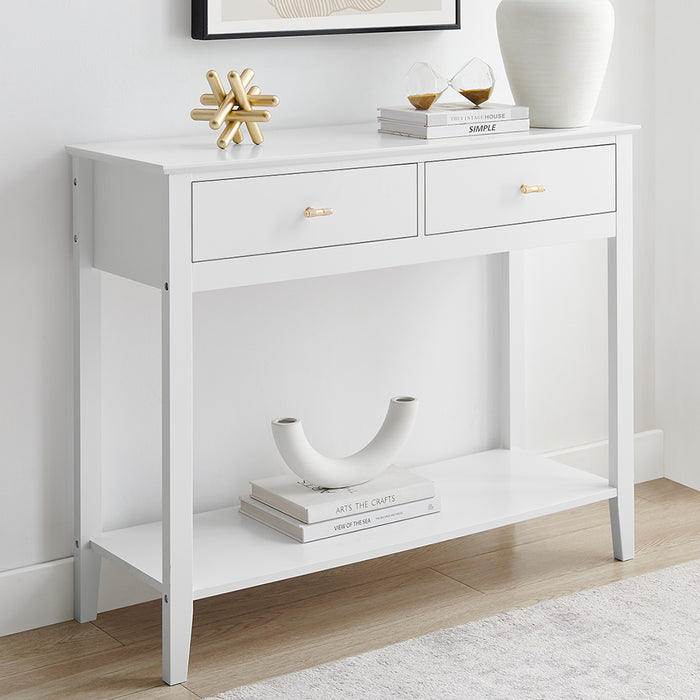 Harper 2 Drawer Console Table - White