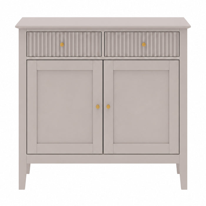 Zara Fluted 2 Door 2 Drawer Sideboard Cupboard - Stone