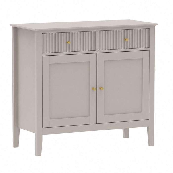 Zara Fluted 2 Door 2 Drawer Sideboard Cupboard - Stone