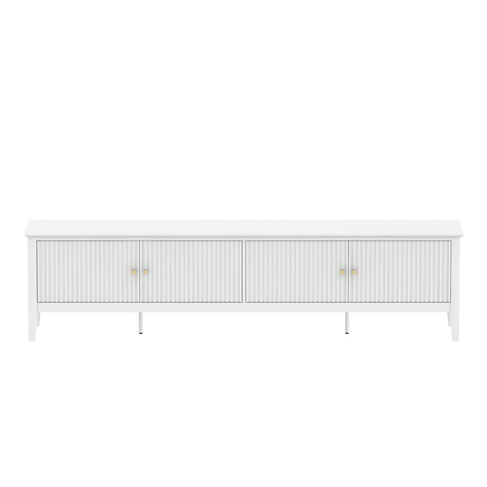 Zara Fluted  4 Door Entertainment Unit 200cm - White