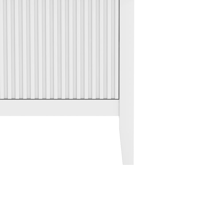 Zara Fluted  4 Door Entertainment Unit 200cm - White