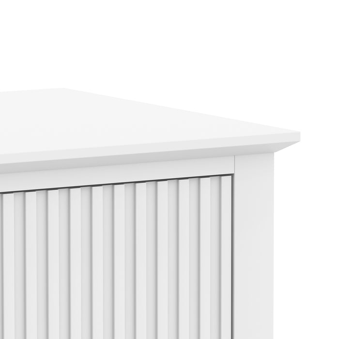 Zara Fluted  4 Door Entertainment Unit 200cm - White