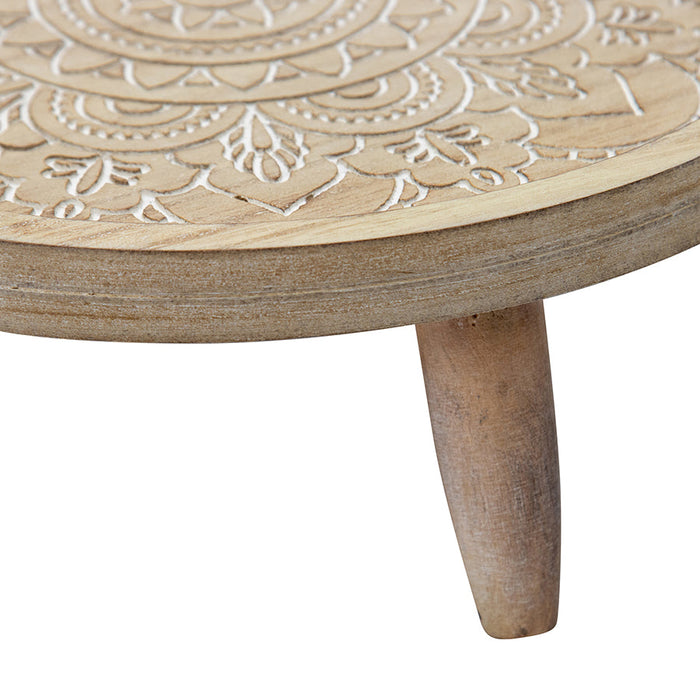 Set/2 Nested Round Footed Mandala Trays