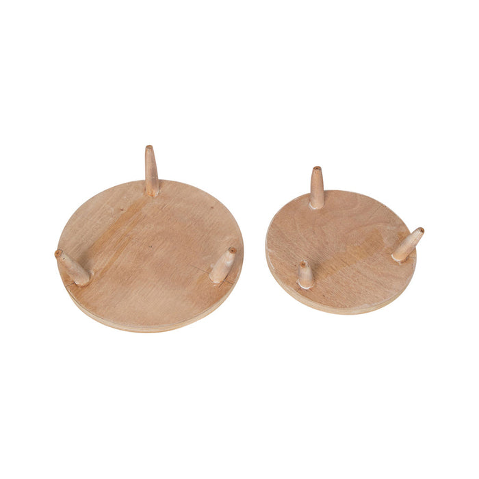 Set/2 Nested Round Footed Mandala Trays