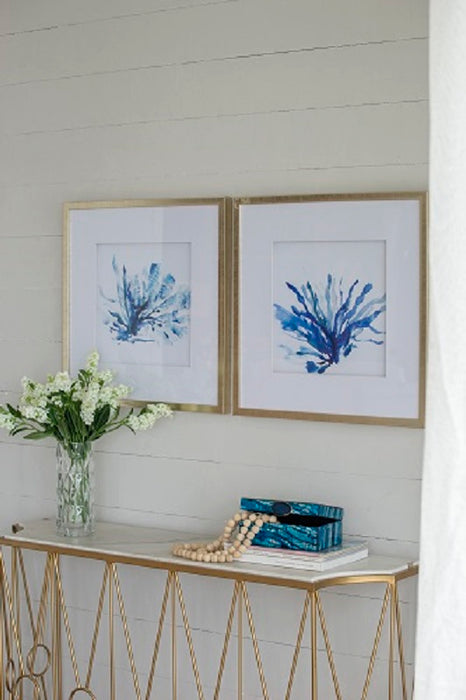 Set of 2 Blue Coral Framed Prints