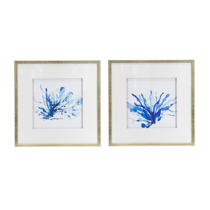 Set of 2 Blue Coral Framed Prints