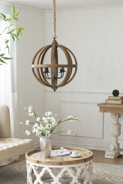 Lattice Round Shabby Chic Coffee Table Distressed White