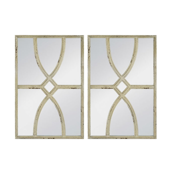 Set of 2 Shabby Chic Carved Wall Mirrors 60