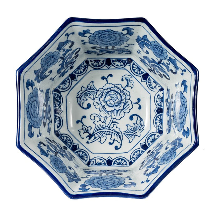 Ren Blue and White Centerpiece Decorative Bowl