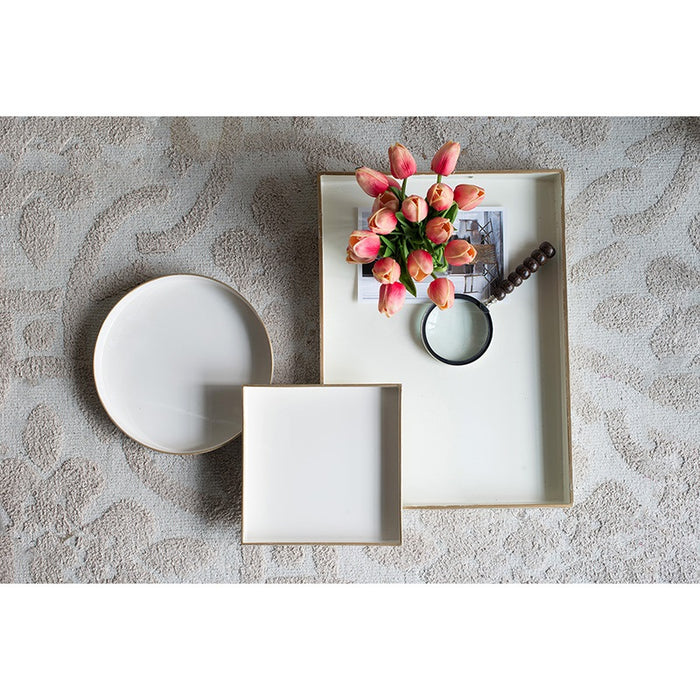 Mimosa Rectangle Tray in White