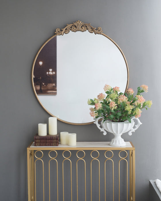 Baroque Gold Round Mirror Large 91