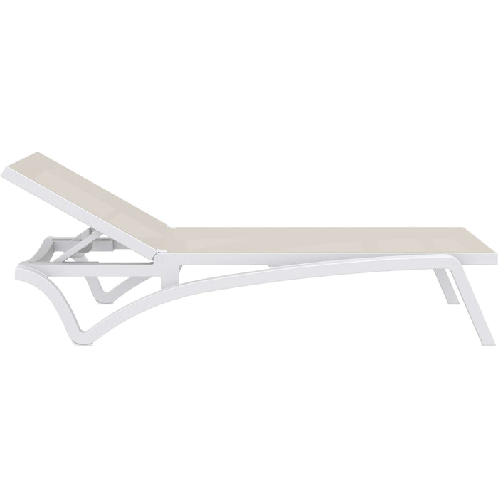 Siesta Pacific Sun Lounger - White/Taupe