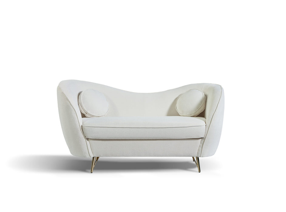 Claudia 2 Seater White Boucle