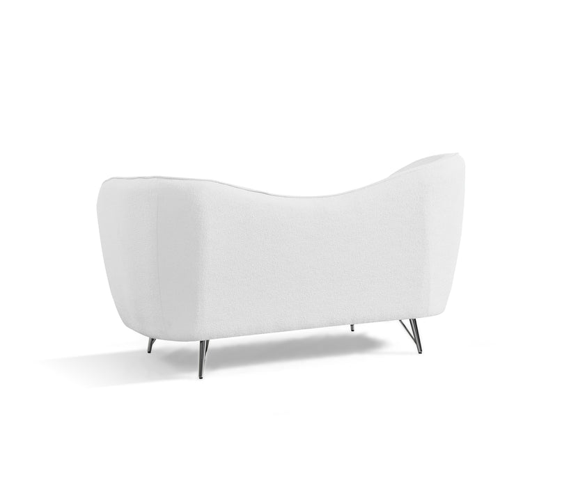 Claudia 2 Seater White Boucle