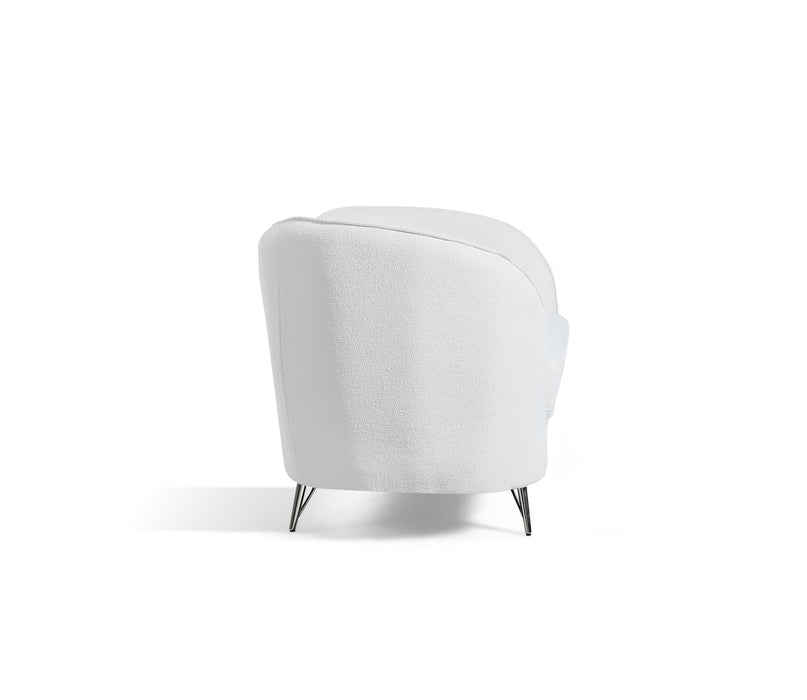 Claudia 2 Seater White Boucle