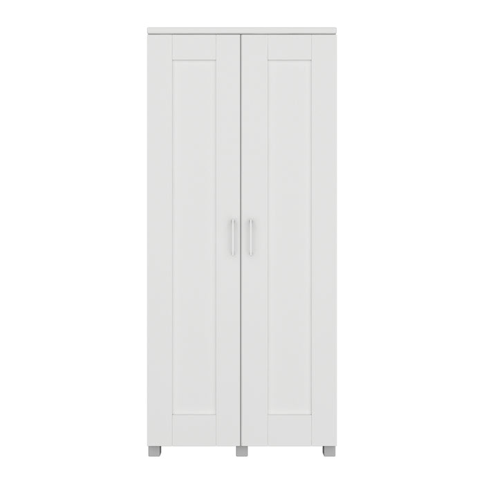 Montreal Broom Cupboard 2 Door White