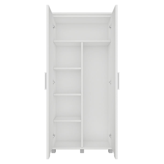 Montreal Broom Cupboard 2 Door White