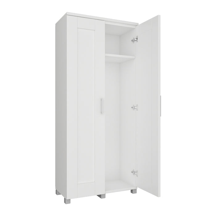 Montreal Broom Cupboard 2 Door White