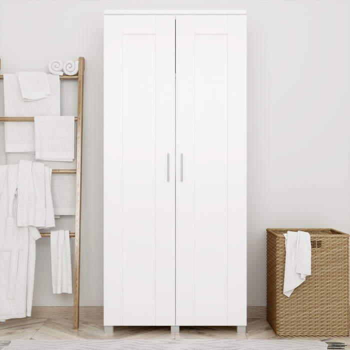 Montreal Broom Cupboard 2 Door White