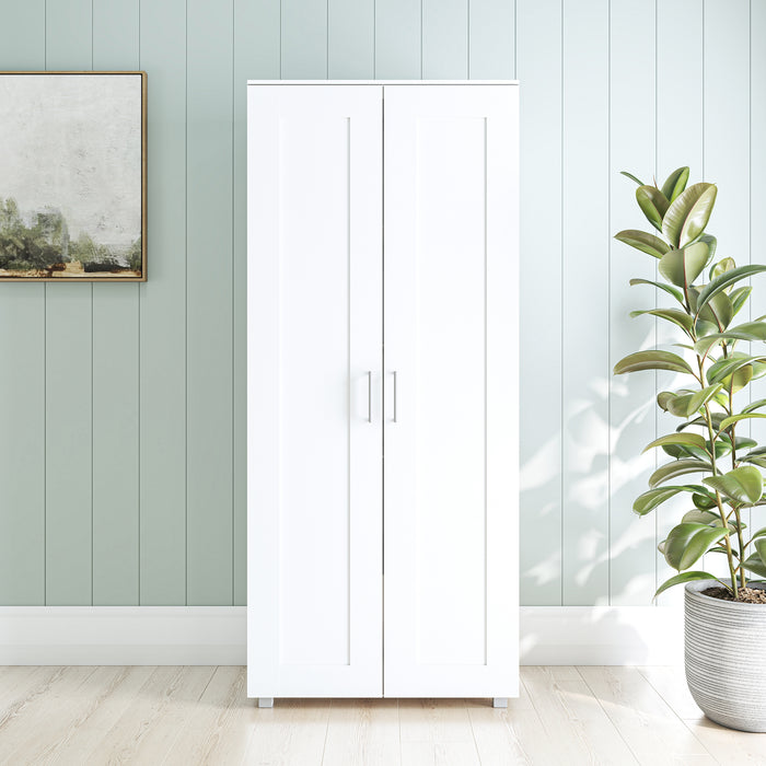Montreal Broom Cupboard 2 Door White