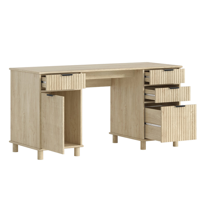 Sorrento Desk W/Drawers - Swedish Oak