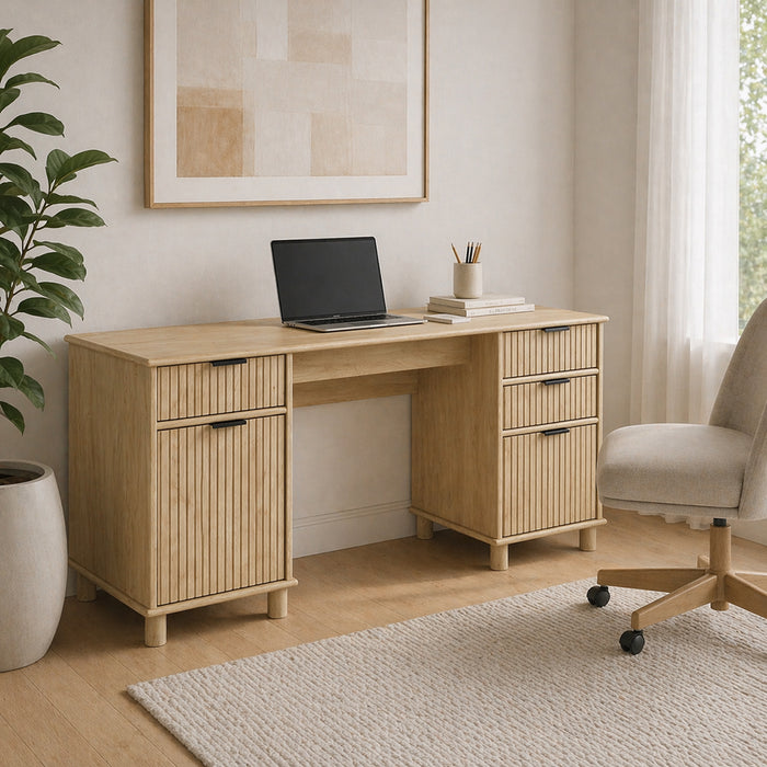 Sorrento Desk W/Drawers - Swedish Oak