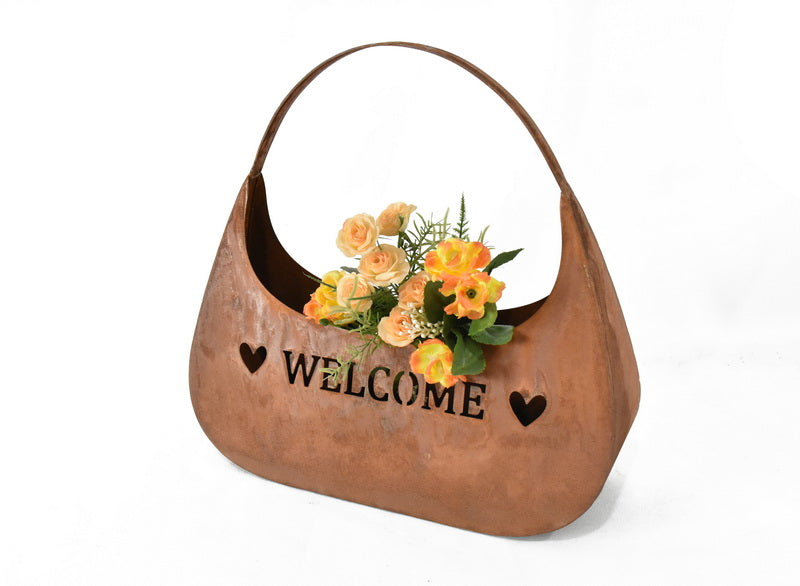 Welcome' Bag Planter/ Decorative Storage