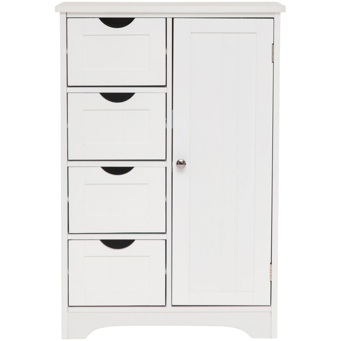 Maine 4 Drawer 1 Door Multipurpose Bathroom Cabinet