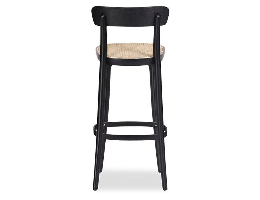 Liana Stool - Black - Cane Seat - 74cm Seat Height (Bar Bench)