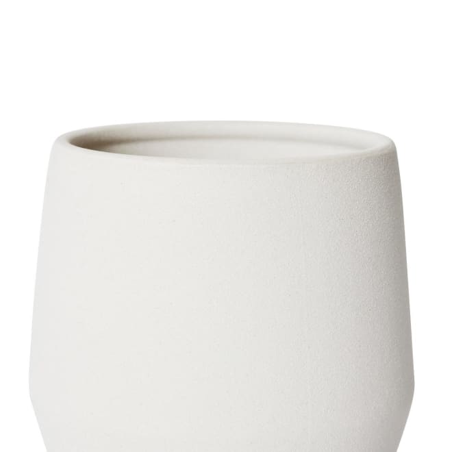 Mason Pot w Saucer - White, 18cm (H)