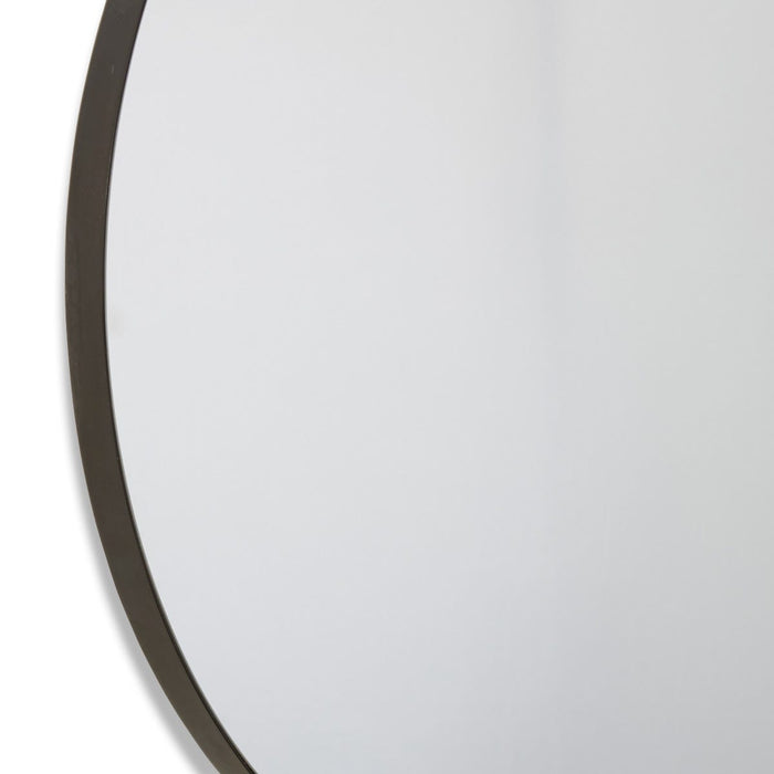 Coco Round Wall Mirror - Black, 80cm (H)