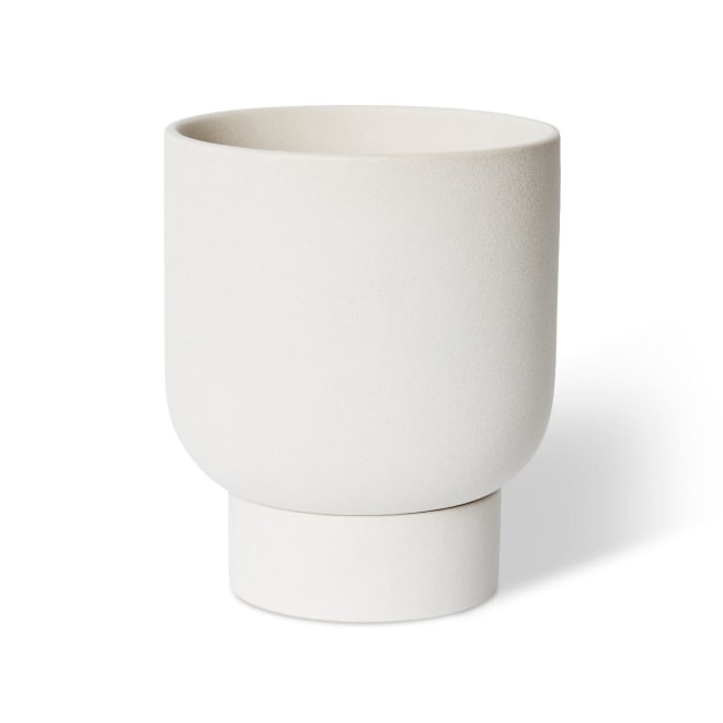 Daylen Pot w Saucer - White, 24cm (H)