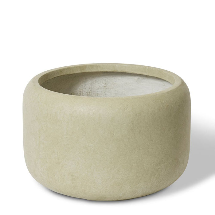 Saheed Low Fibrestone Planter - Green
