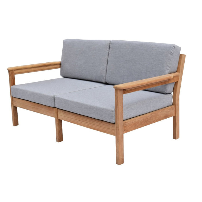 Rome 2 Seat Teak Outdoor Lounge Sofa - Raffinata